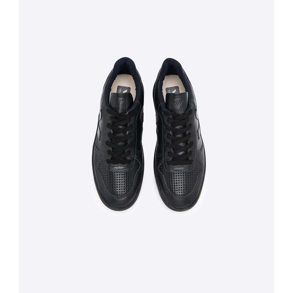 Veja V-10 LEATHER Women's Sneakers Black | NZ 648GSO